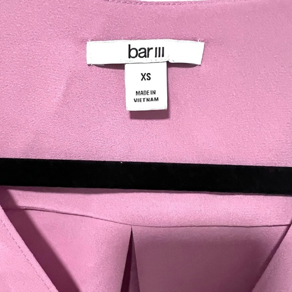 Bar III Pink Wrap Blouse with Bishop Sleeves XS - Picture 3 of 8